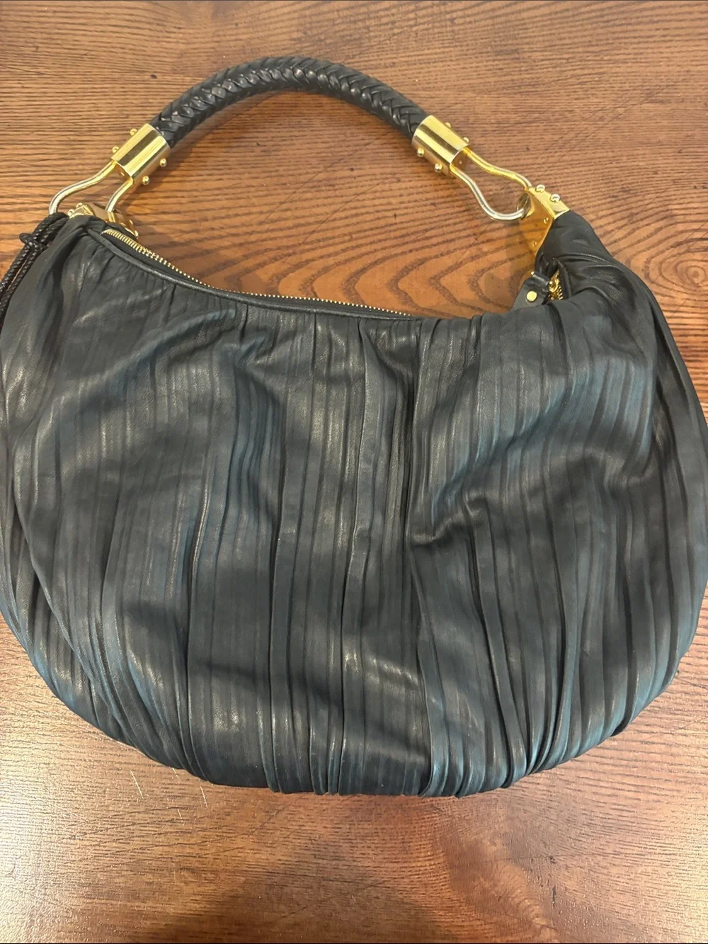 Black Micheal Kors Collection Skorpios Hobo Bag